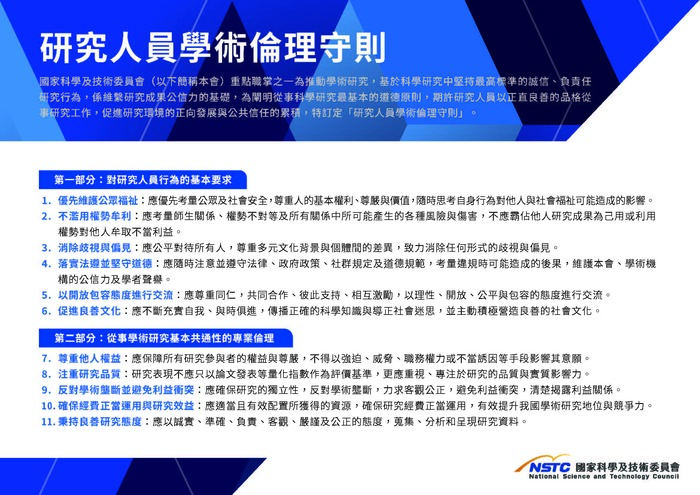 📜[國科會]研究人員學術倫理守則(114.09.16)🆕圖片